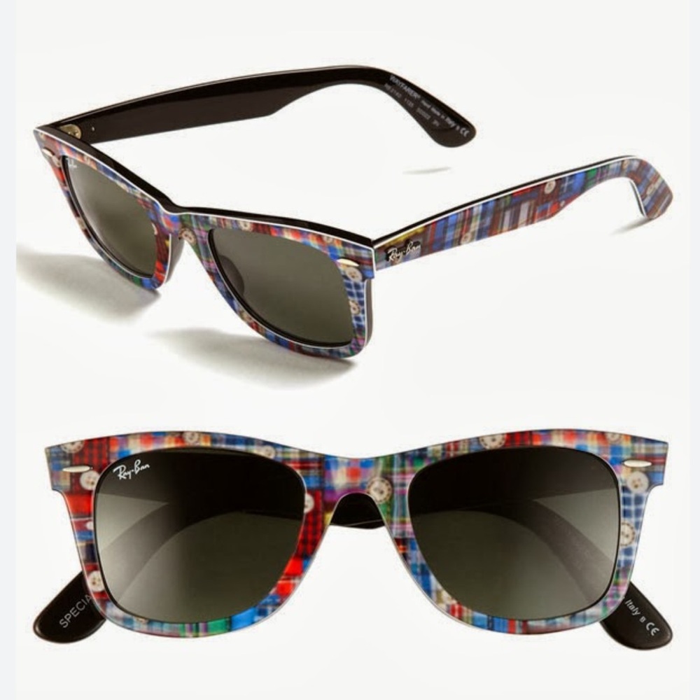 ♦️SOLD♦️RAY-BAN RB2140 Special Series Wayfarer Gray Lenses Multicolor Frame - Picture 15 of 15